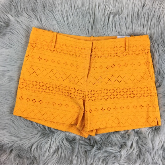 LOFT Pants - NWT LOFT Riviera Orange Eyelet 4” Shorts